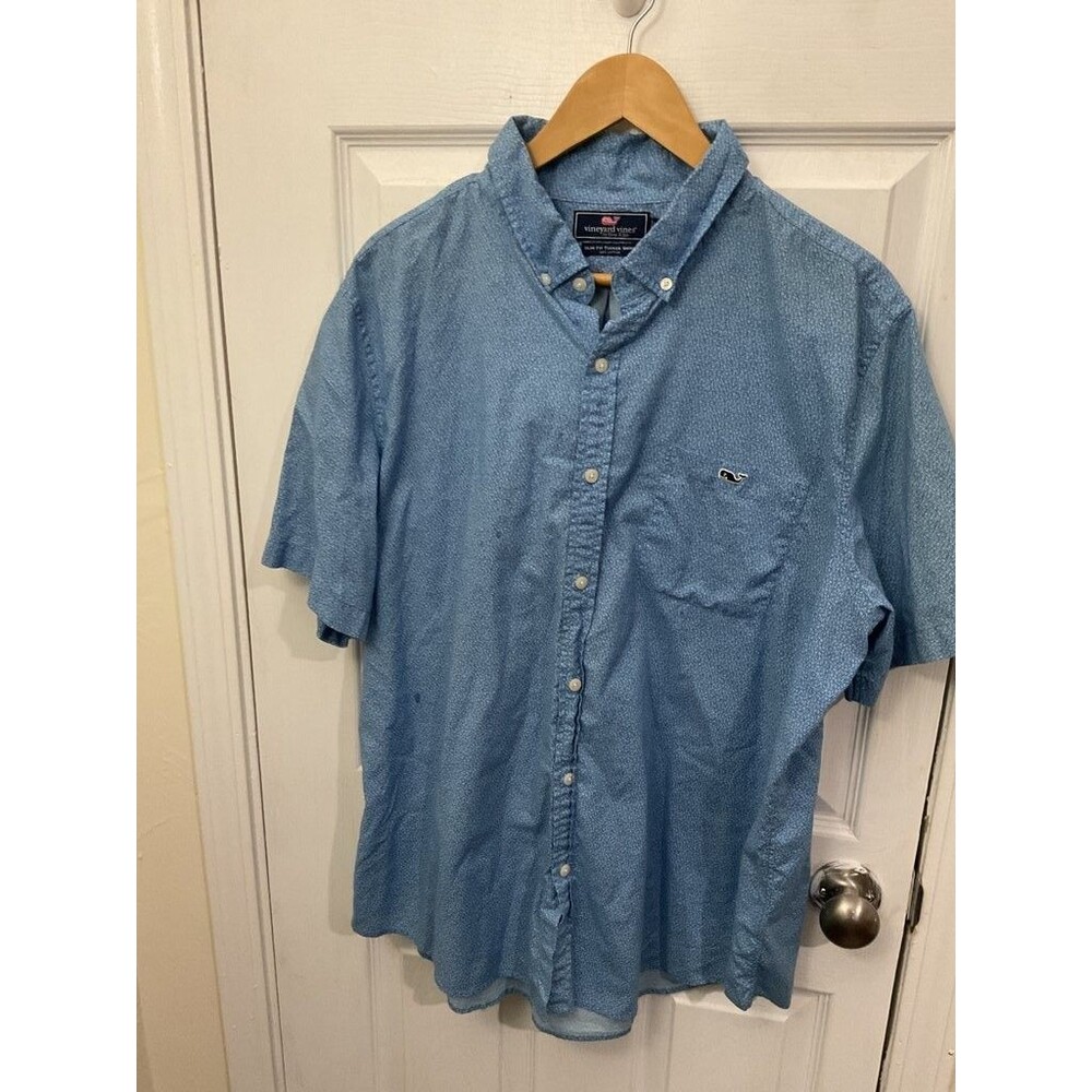 Vineyard Vines Slim Fit Tucker Shirt - Blue Floral Pattern